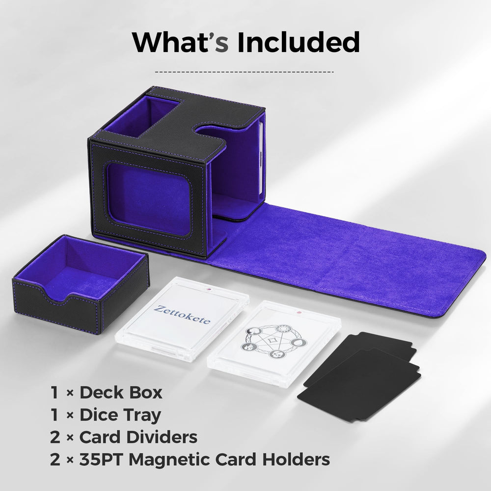 Zettokete MTG Commander Box features water-resistant PU leather.