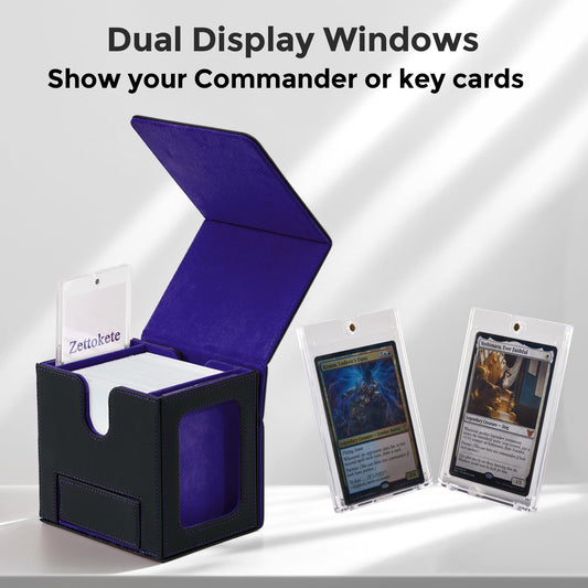 Zettokete MTG Commander Box shows U-shaped opening for easy deck removal.