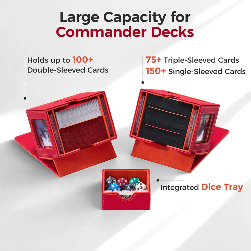 Zettokete MTG deck box holds 100+ double-sleeved cards for organized transport