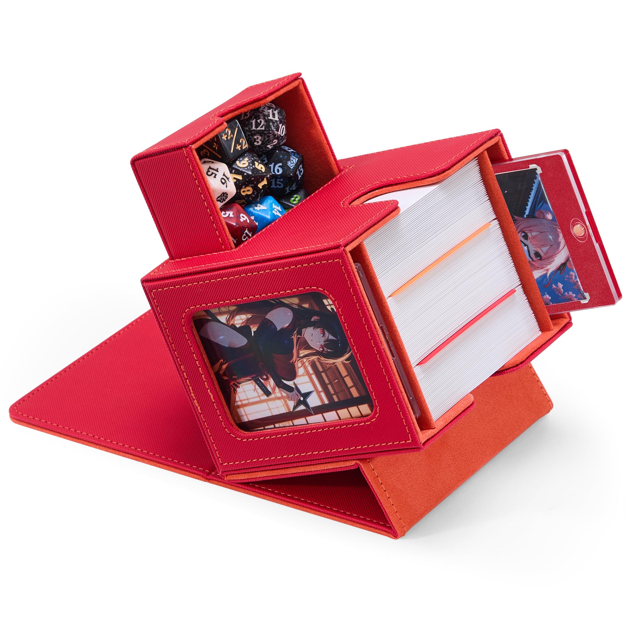 Zettokete MTG deck box with dual display windows shows Commander at a glance for quick setup