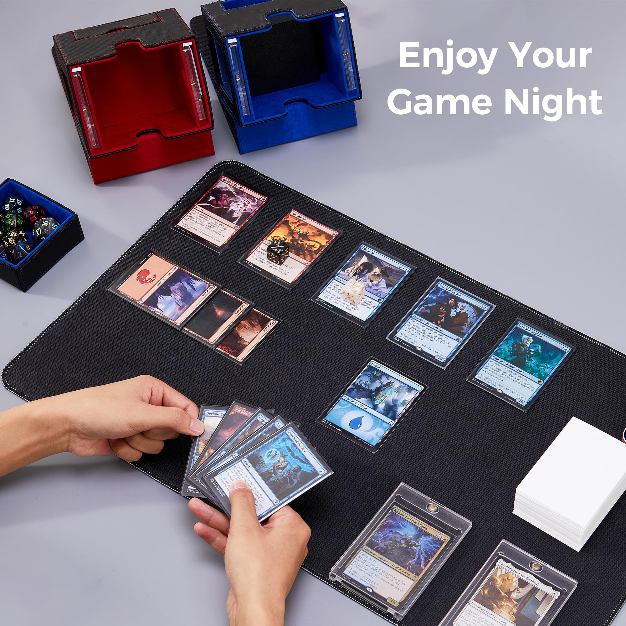 Zettokete MTG deck box magnetic holders secure card sleeves during travel
