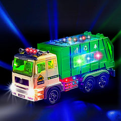 Zetz Brands toy garbage truck with 4D lights enhances imaginative play and lifelike scenes.
