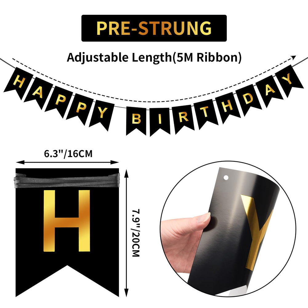 ZGIMI Happy Birthday Banner ready to hang for quick setup
