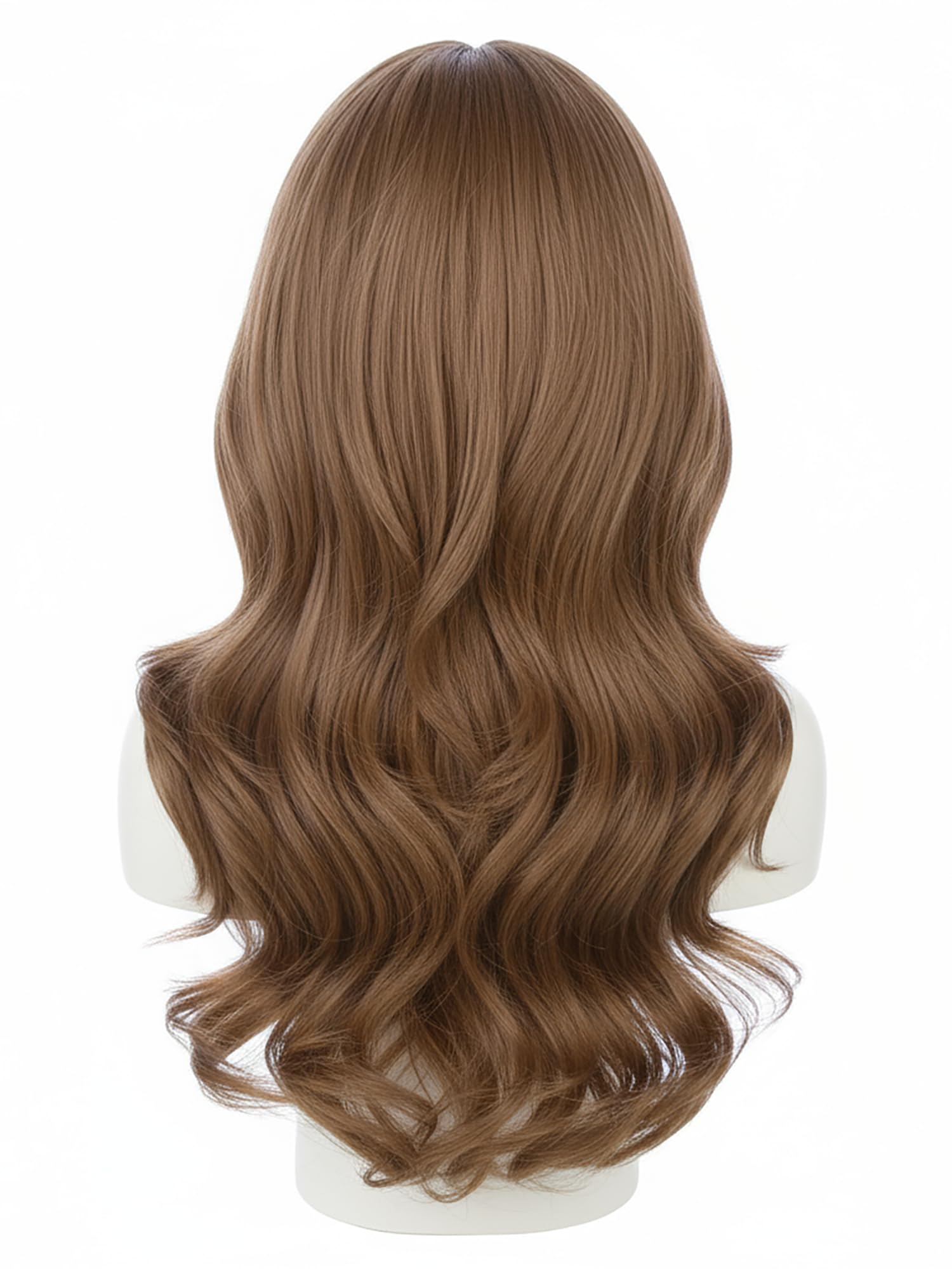 ZGXYZXMY brown wig soft-shine closeup highlights natural texture and bounce.