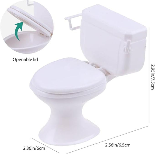 ZhangyiHot miniature toilet dollhouse diorama decor adds realism.