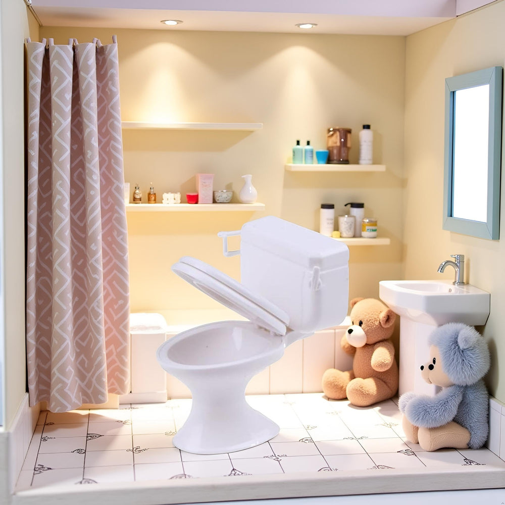 ZhangyiHot tiny bathroom toilet for crafts and school dioramas.