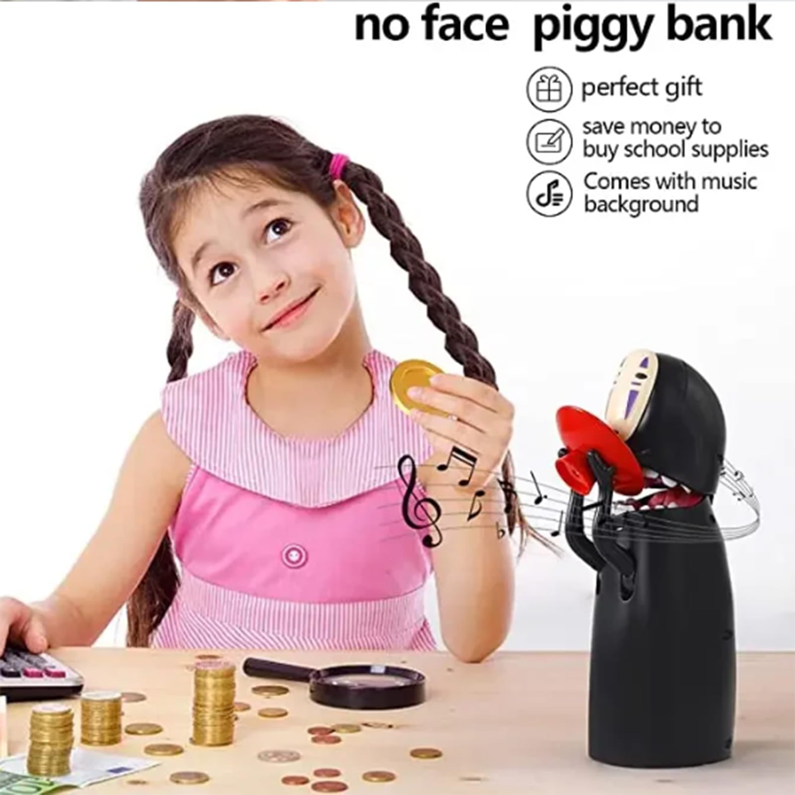 Zhanjiadm No Face Coin Bank gift-ready for birthdays and holidays