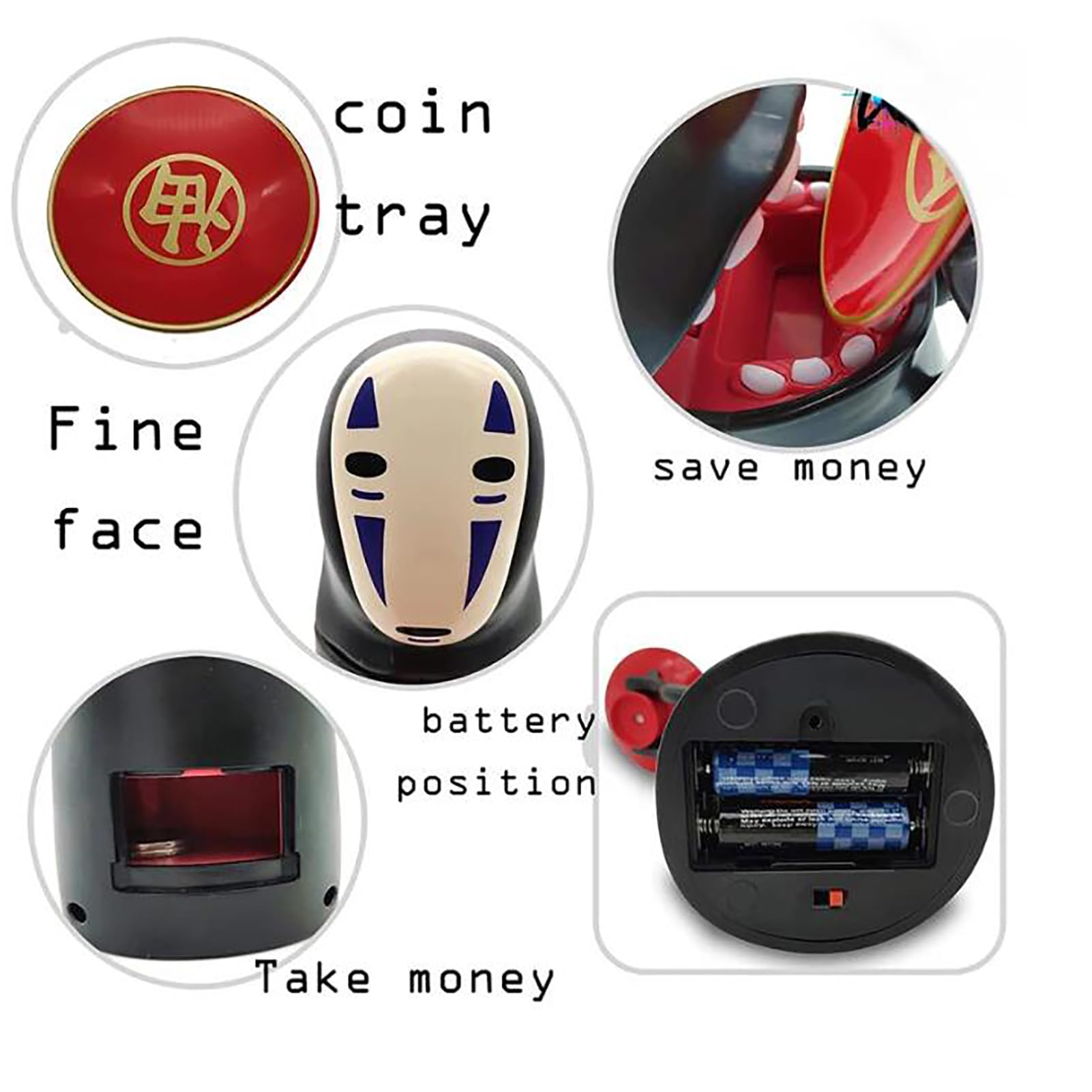 Zhanjiadm No Face Coin Bank music function adds charm