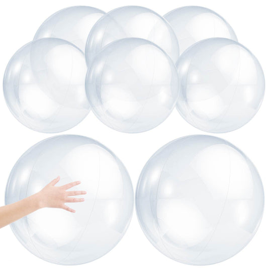 Zhanmai 16-inch clear beach ball shines in sunlight, ideal for beach games