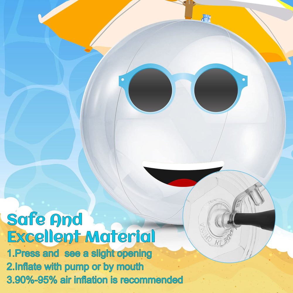 Zhanmai 16-inch clear beach ball deflated and compact for storage