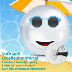 Zhanmai 16-inch clear beach ball deflated and compact for storage