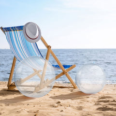 Zhanmai inflatable clear beach ball 16-inch and 24-inch sizes in use