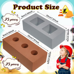 Zhanmai foam bricks red side view promotes hands-on construction play