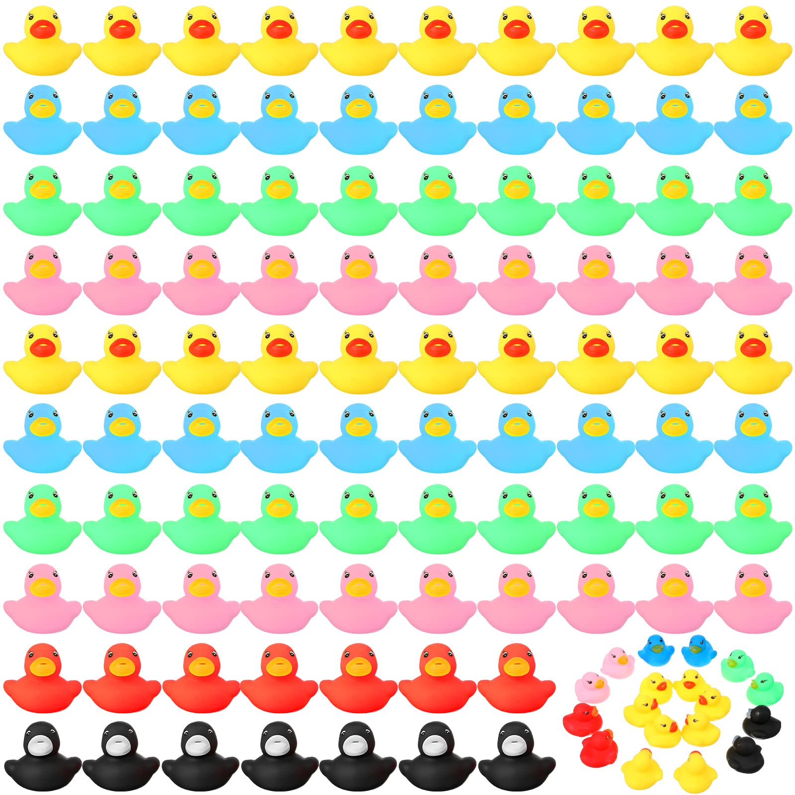 Zhanmai mini rubber ducks for bath time fun and colorful set.