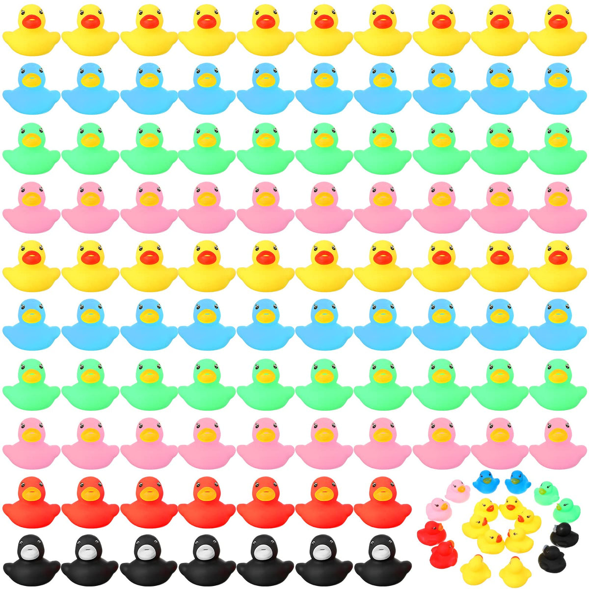 Zhanmai mini rubber ducks for bath time fun and colorful set.