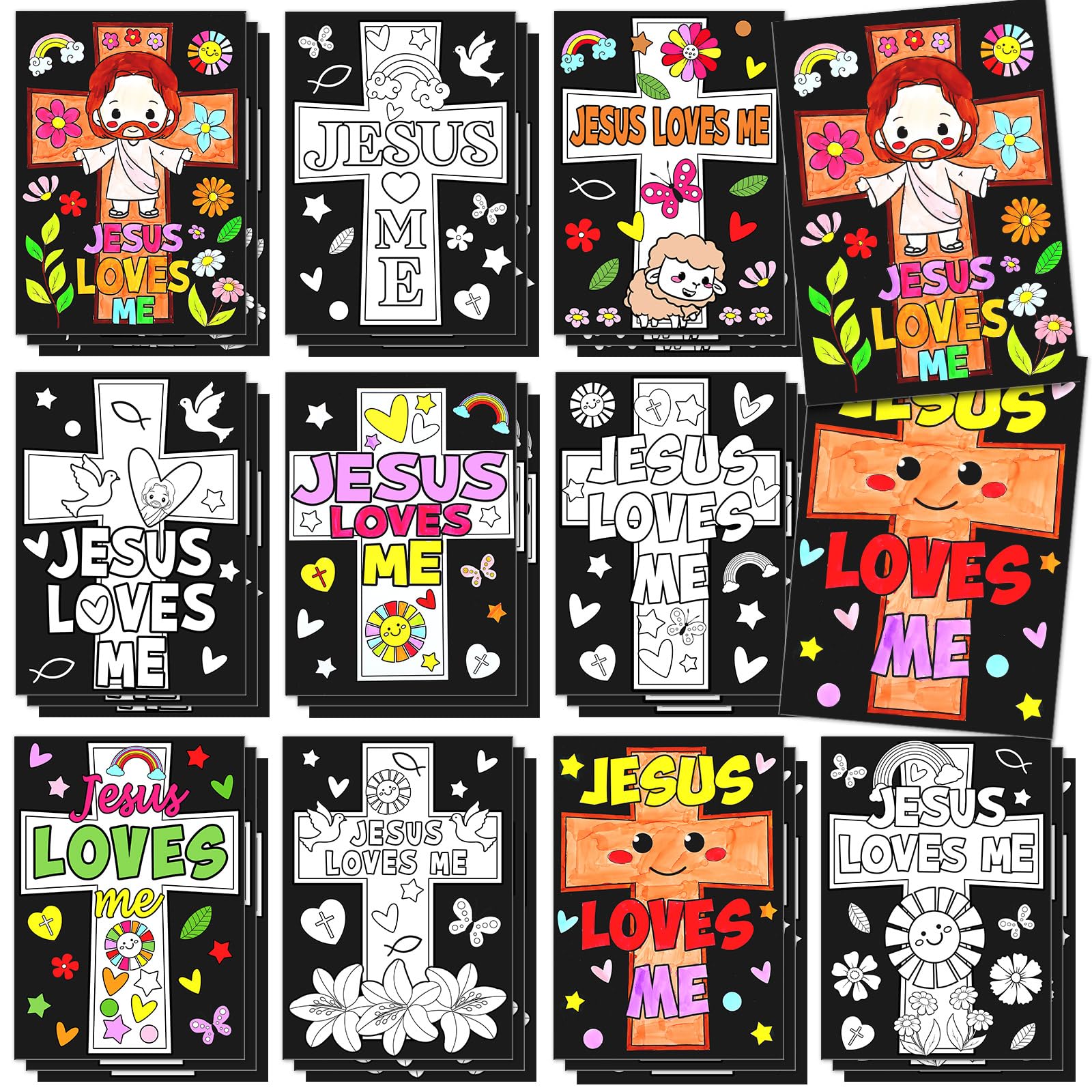 Zhanmai Jesus Loves Me posters for classroom coloring and Sunday School.
