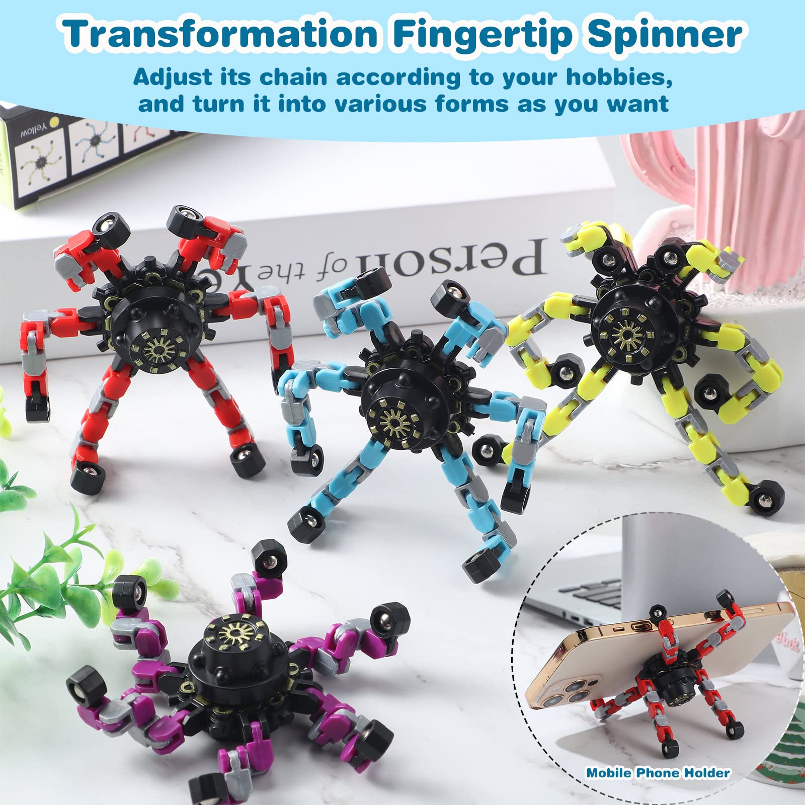 Zhanmai transformable spinners for party favors and Easter baskets.