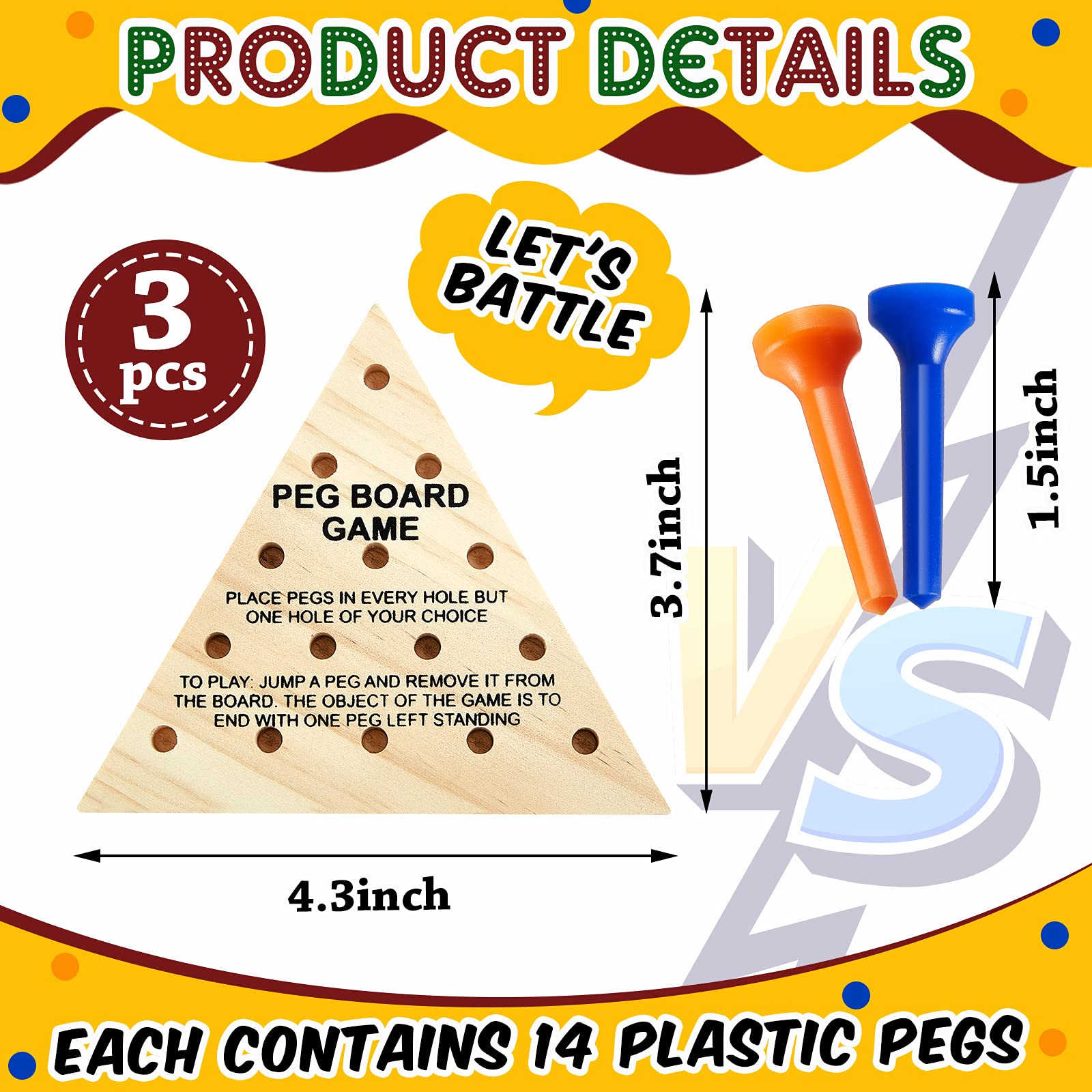 Zhanmai triangle peg sets in travel size for learning on the go
