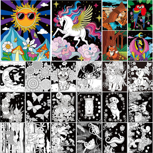 Zhanmai velvet coloring posters dragons and unicorns for imaginative relaxation and focus.