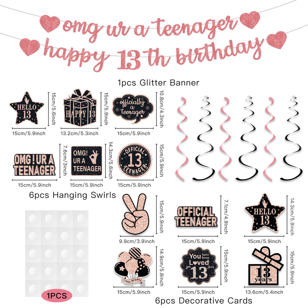 ZHAOQIZENG official 13 teenager card boosts teen-themed party vibes.