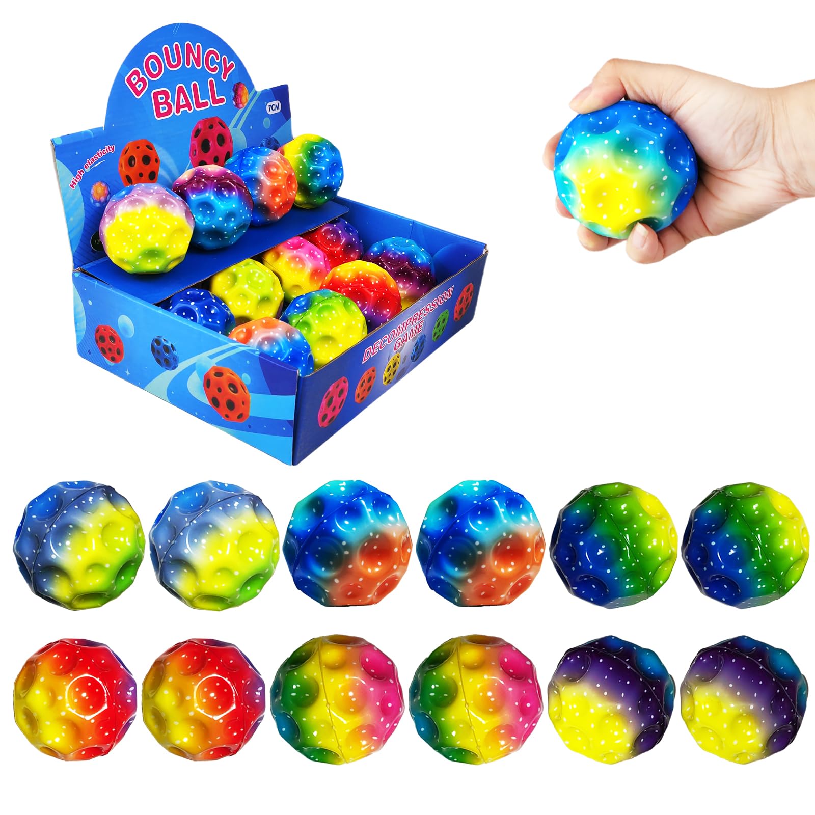 ZHEBAG bouncy ball with colorful astro design for easy outdoor spotting.