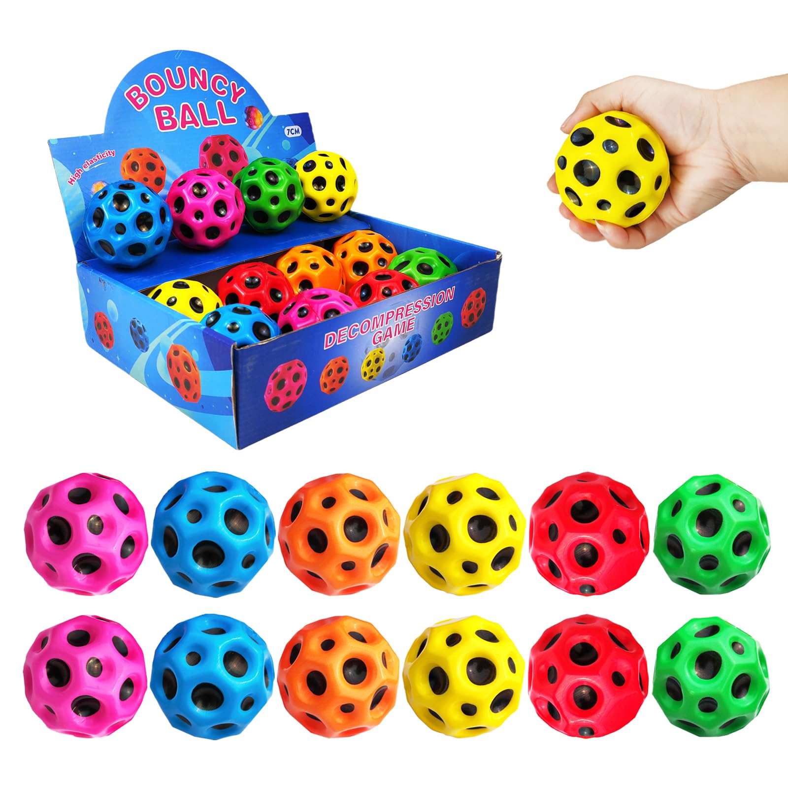 zhebags bouncy ball 12-pack colorful for outdoor play and coordination