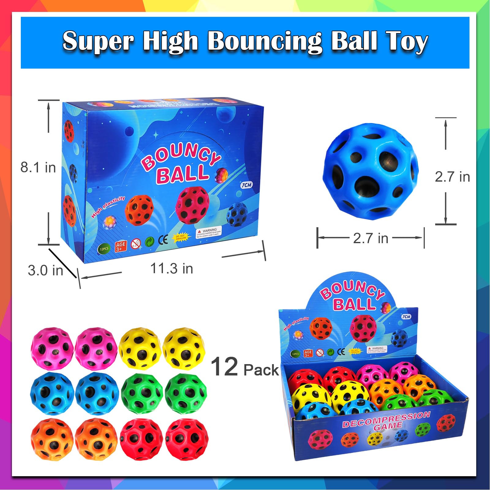 zhebags space moon ball 2.7 inch for indoor and outdoor fun