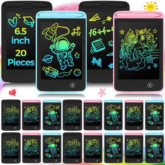 Zhehao 20-pack LCD writing tablets in 6.5 inches for portable kids' drawing.