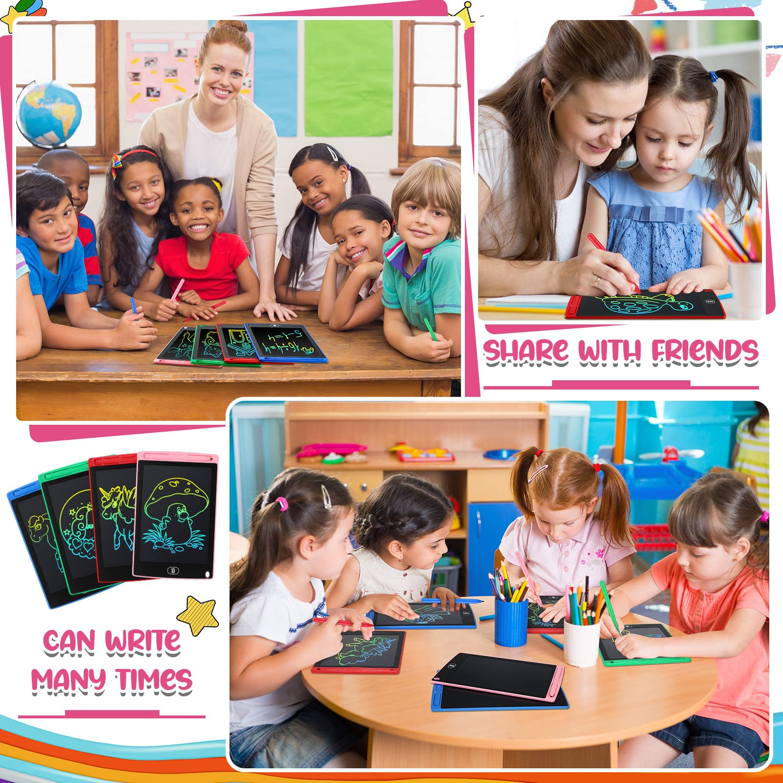 Zhehao 24-piece colorful doodle boards for shared learning and play