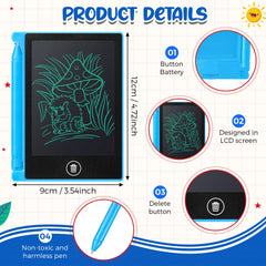 Zhehao LCD mini tablet black front view, durable kids drawing pad