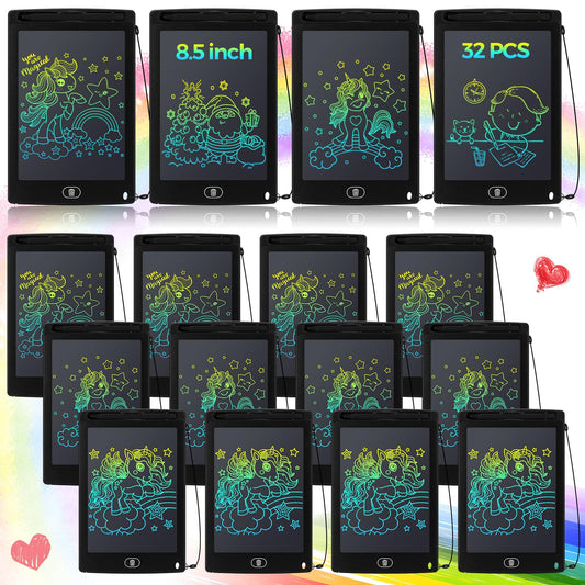 Zhehao 32-pack LCD writing tablets for kids in black, ideal for on-the-go doodling