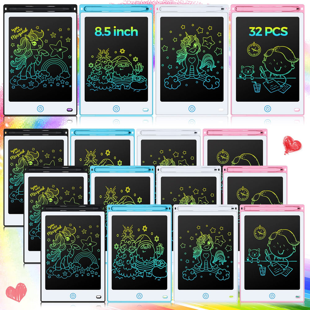 Zhehao 32-pcs LCD writing tablet set shown for classroom use and doodling