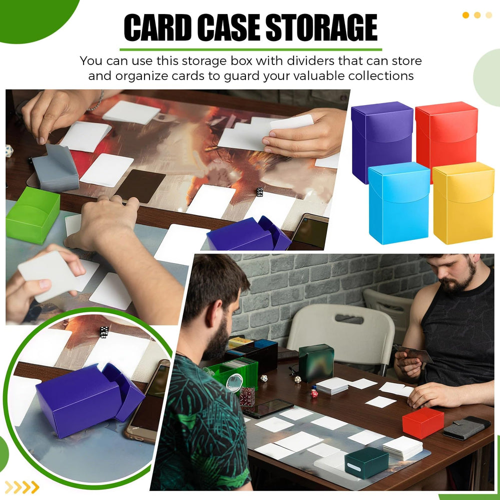 Zhehao colorful deck boxes in 9 colors help group by game or rarity.
