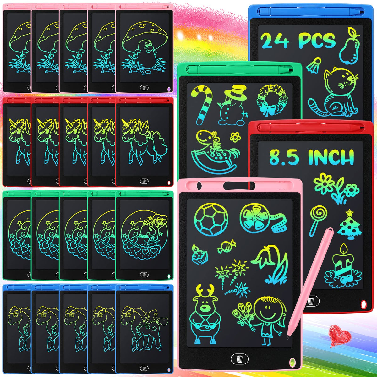 Zhehao LCD writing tablet 8.5 inch, colorful doodle board ideal for on-the-go creativity