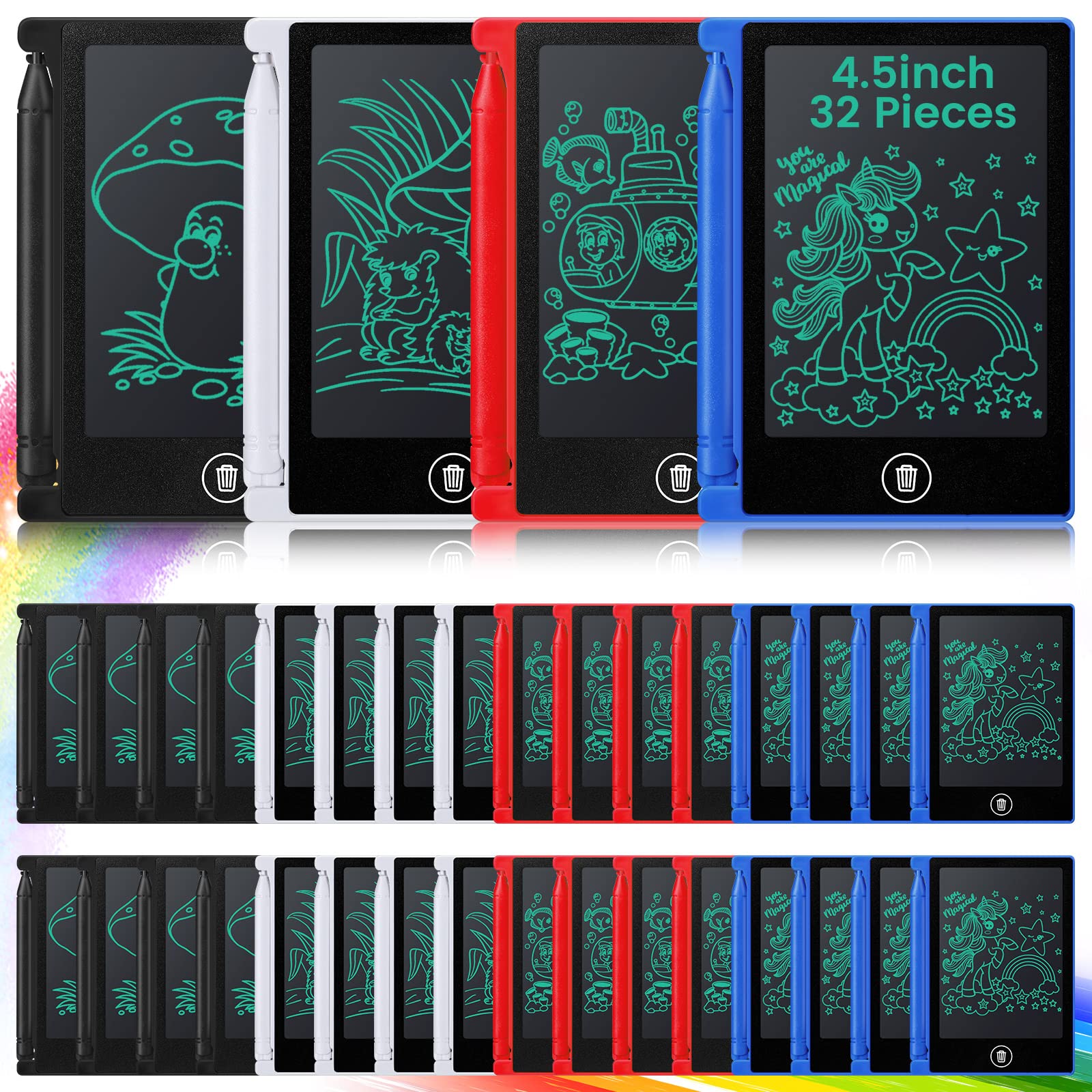 Zhehao mini LCD writing tablet front view, portable learning tool for kids