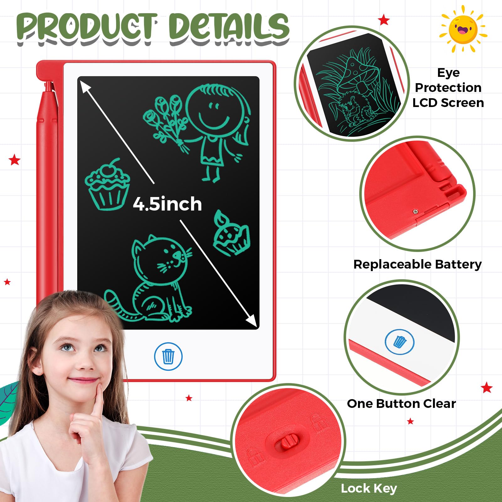 Zhehao portable LCD writing pad for kids offers erasable creativity on the go.