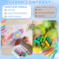 Zhenbuco kid-friendly dustless chalk is washable and low-dust for indoors.