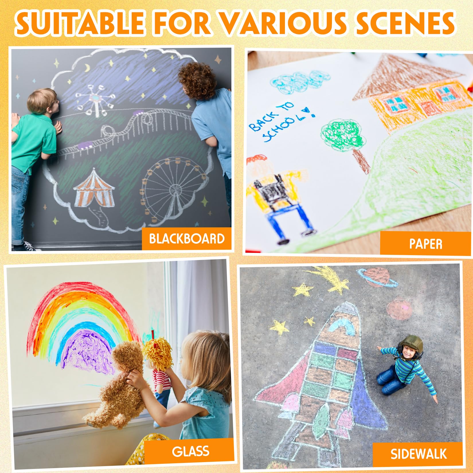 Zhenbuco sidewalk art with kids using dustless chalk for vibrant outdoor drawings.