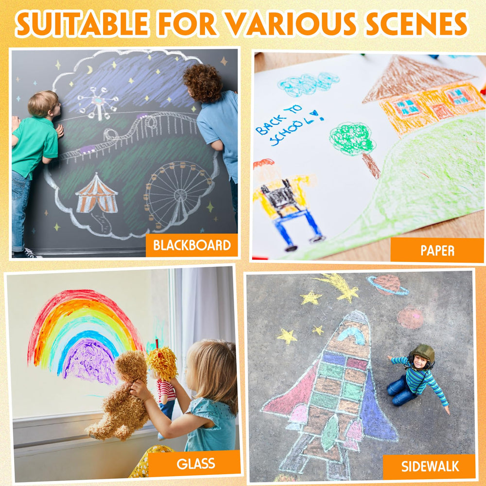 Zhenbuco sidewalk art with kids using dustless chalk for vibrant outdoor drawings.