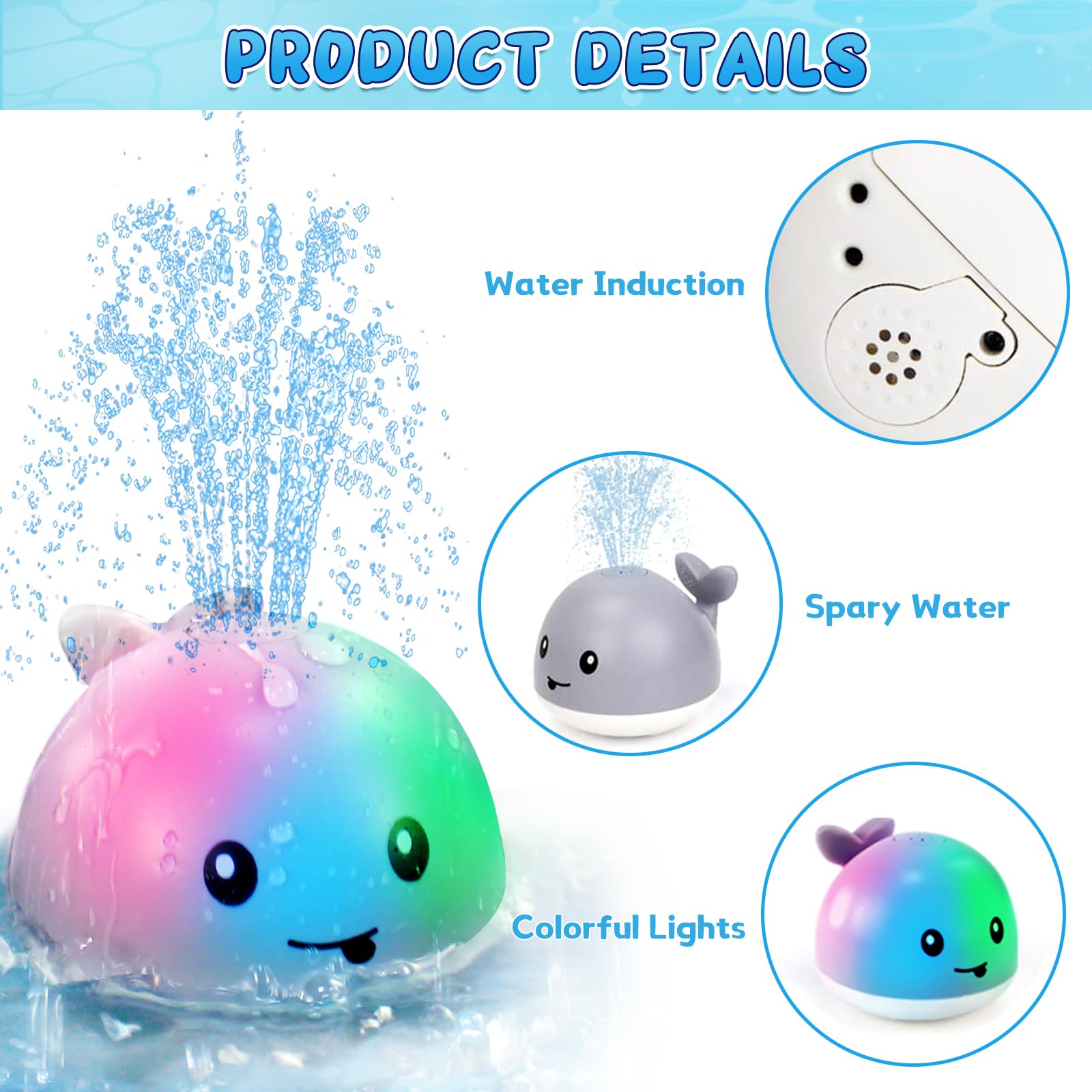 ZHENDUO USB-chargeable bath toy for mess-free playtime and continuous fun