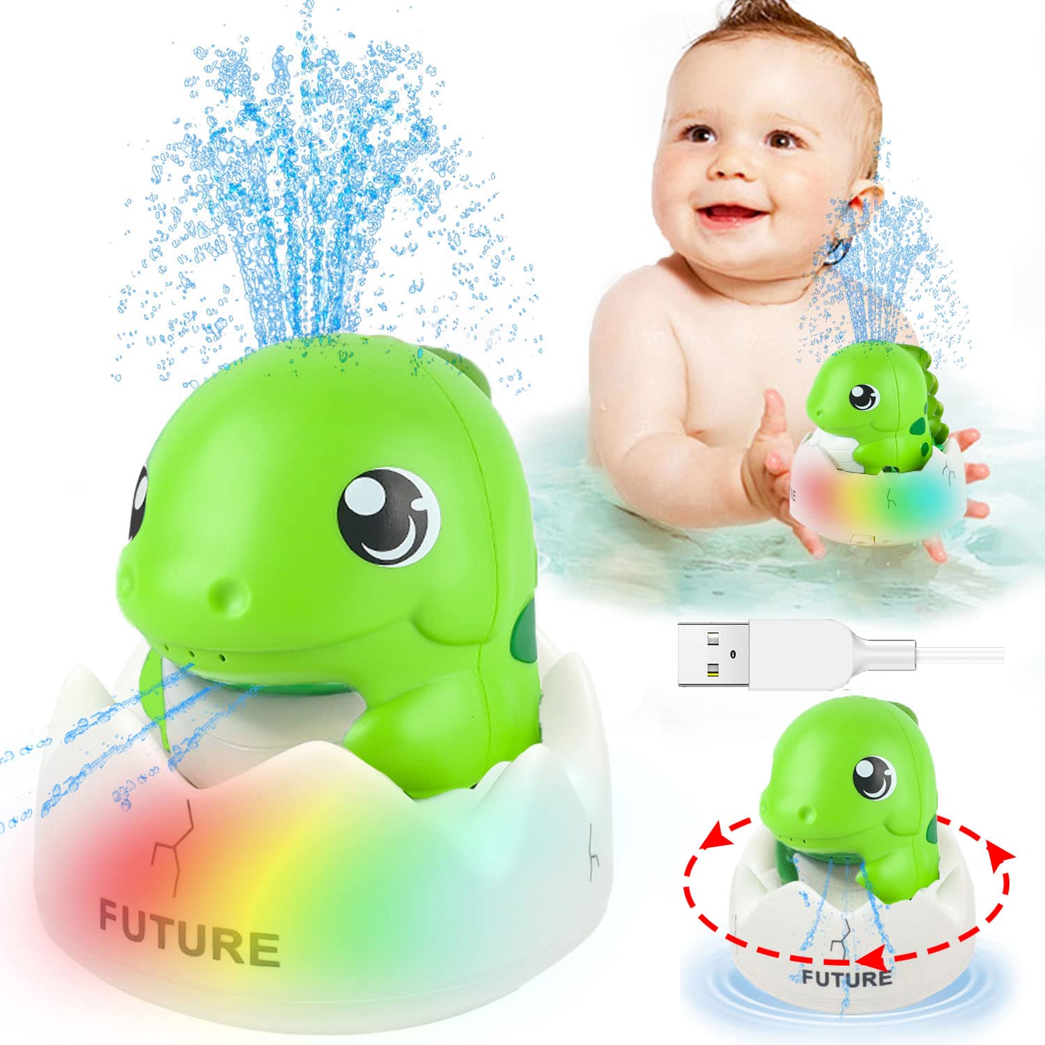 ZHENDUO whale bath toy sprays water and lights for engaging toddler baths