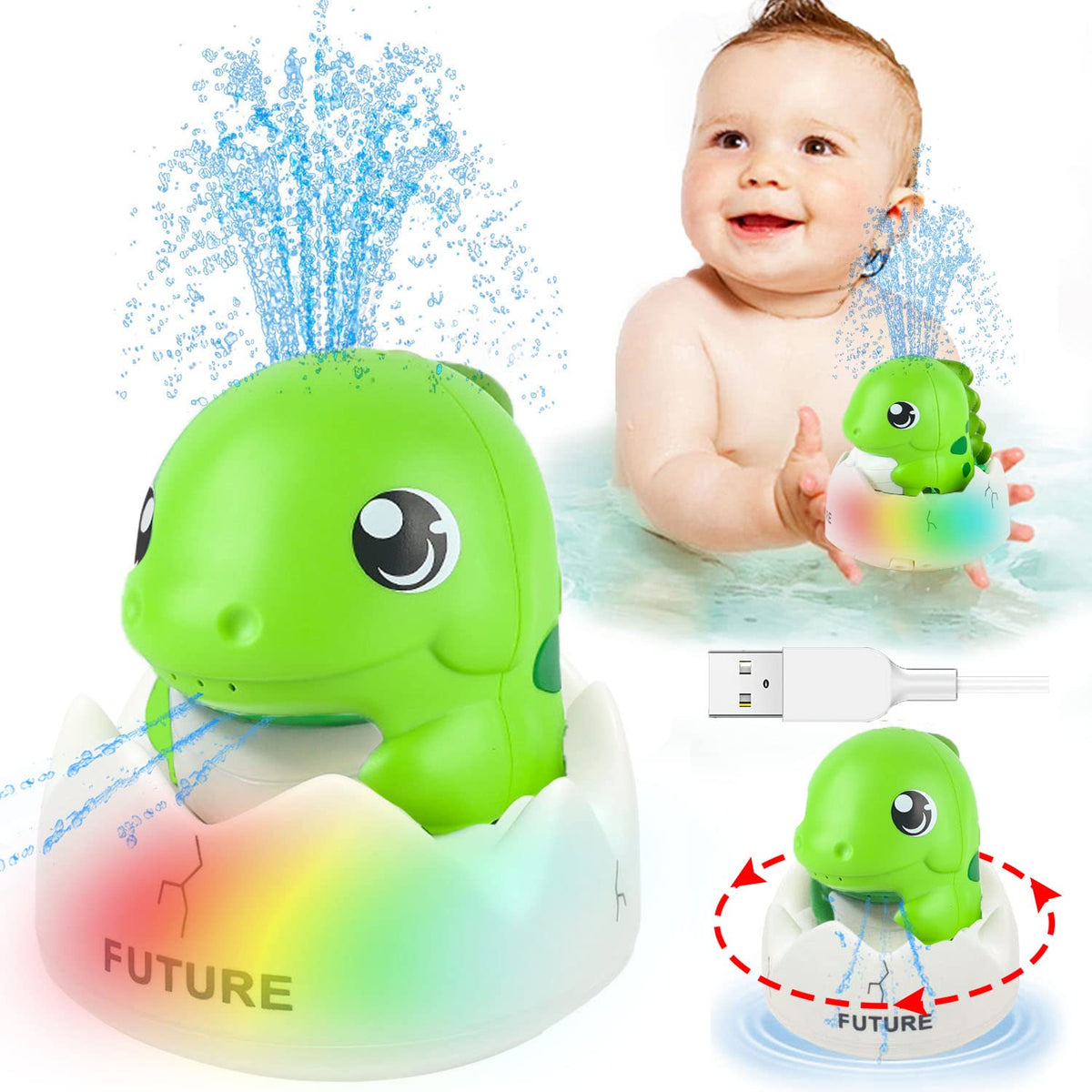 ZHENDUO whale bath toy sprays water and lights for engaging toddler baths