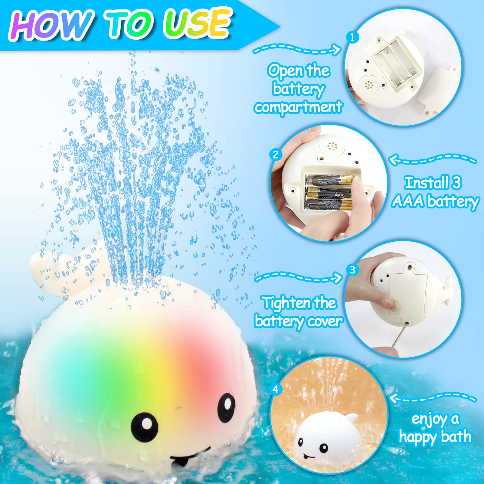 ZHENDUO automatic sprinkler bath toy sprays water for toddlers