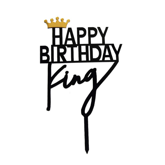 ZHENGYE Crown King birthday cake topper acrylic creates a regal centerpiece.