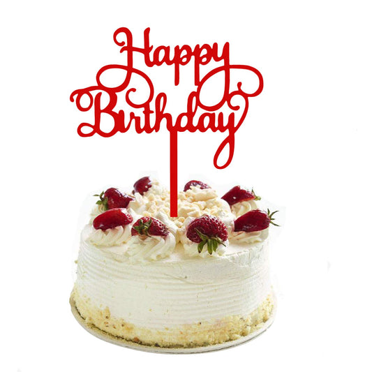 ZHENGYE red happy birthday cake topper adds festive flair to celebrations.