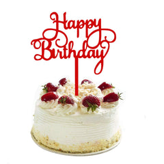 ZHENGYE red happy birthday cake topper adds festive flair to celebrations.