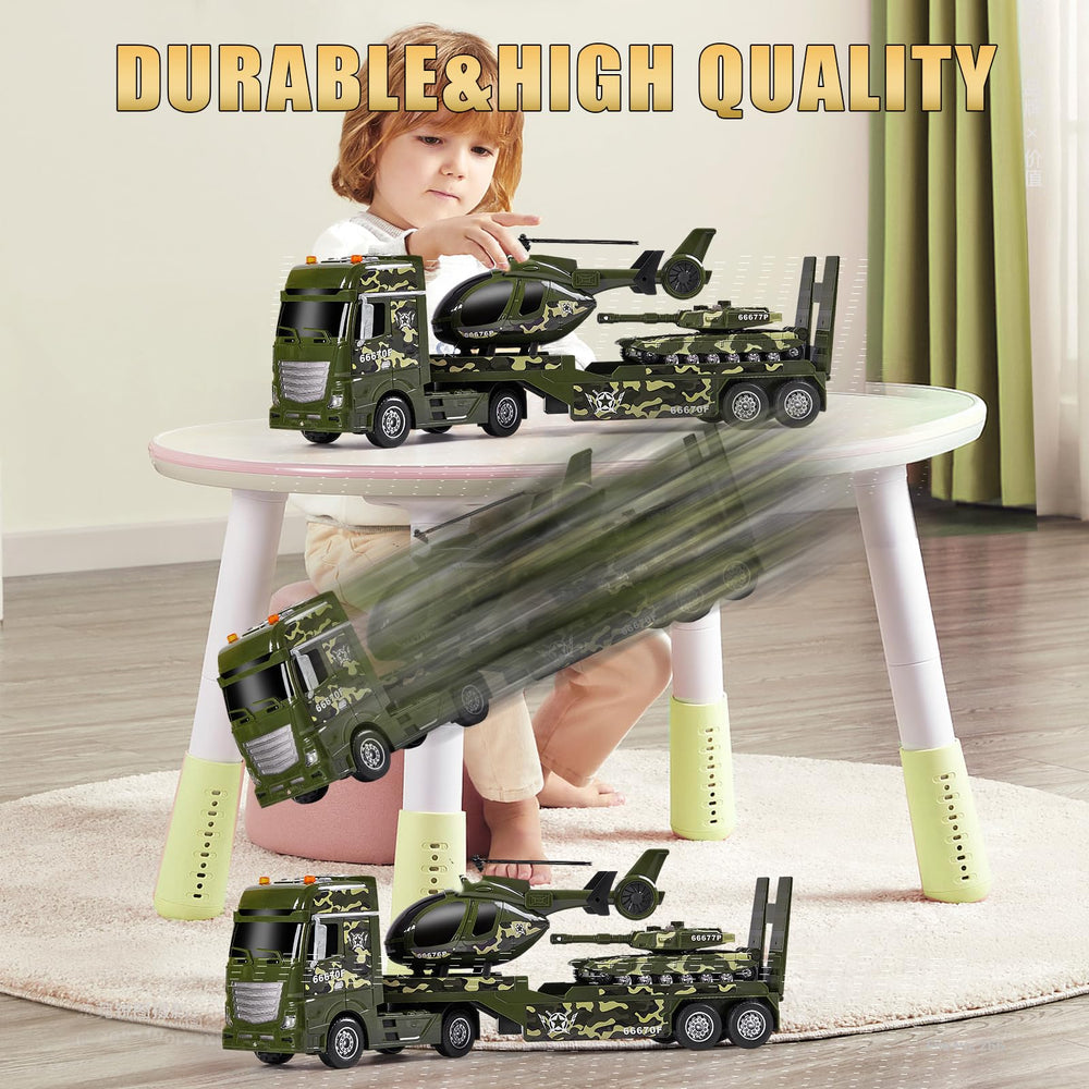 ZHFUYS army vehicle playset supports cooperative, multiplayer adventures.