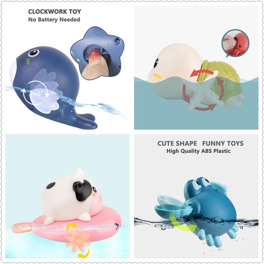 ZHFUYS wind-up dolphin bath toy swims when in water for pretend play