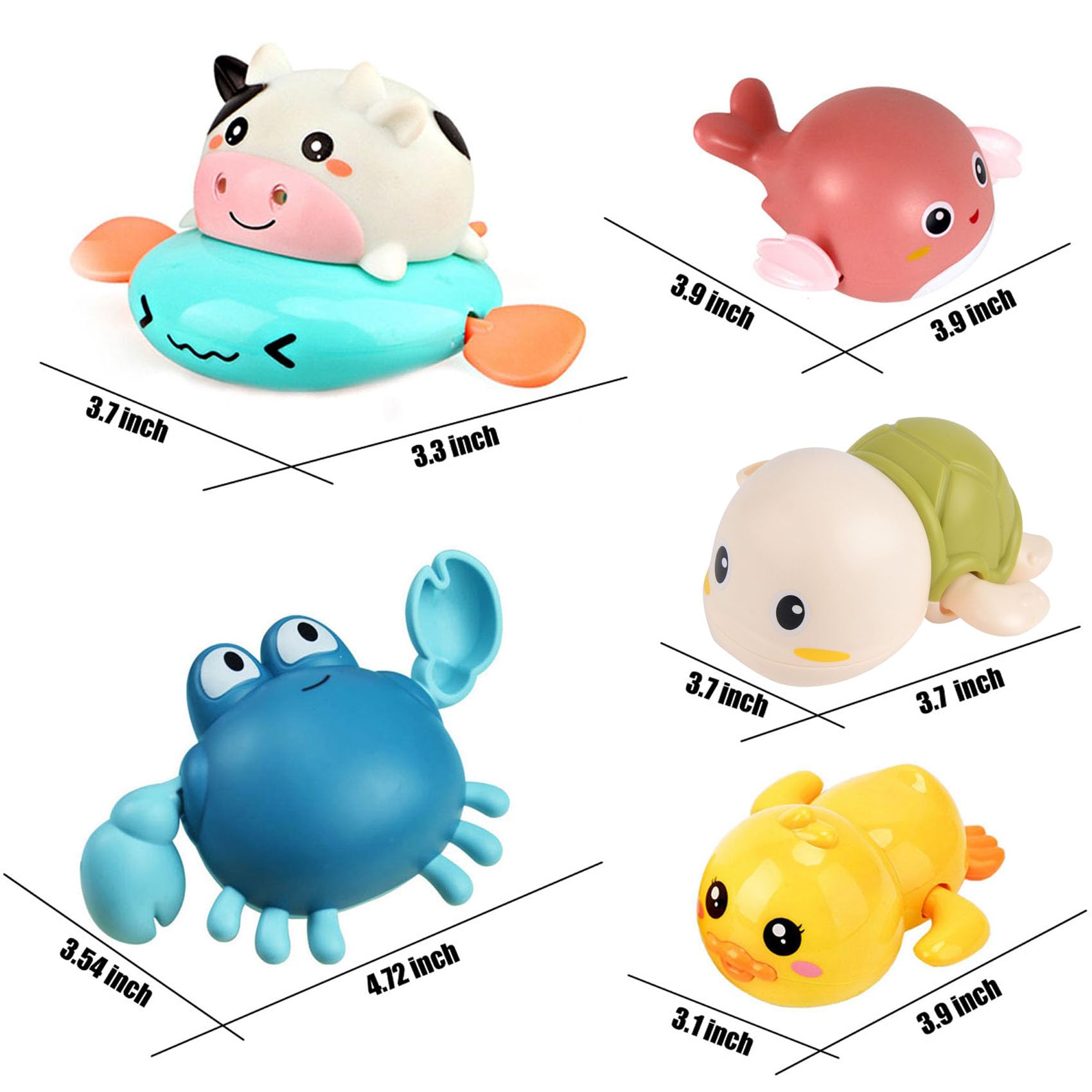 ZHFUYS wind-up turtle bath toy paddles forward for lively water play
