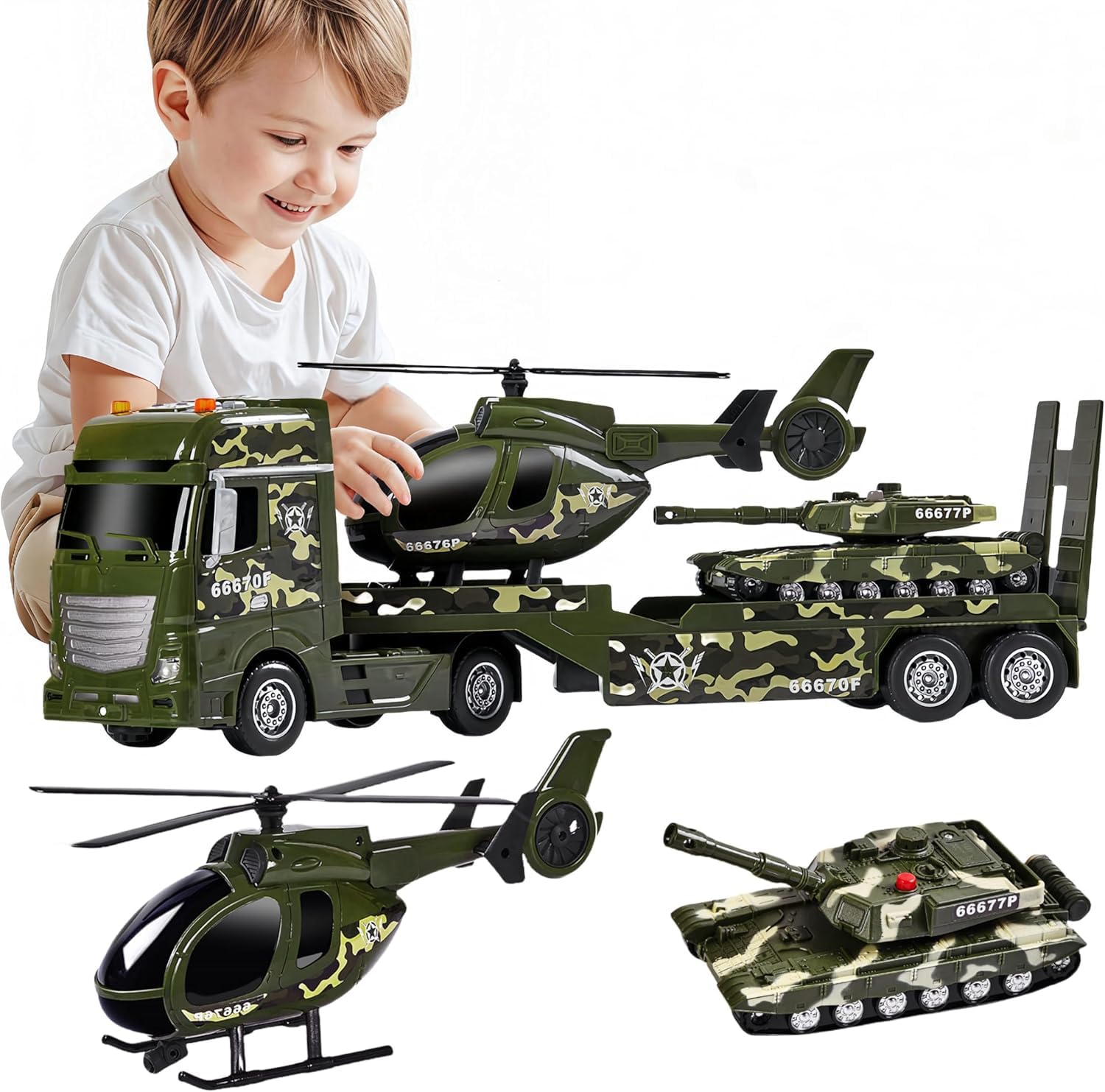 ZHFUYS green military big truck toy enhances imaginative land play.